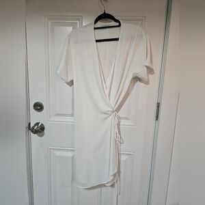 Babaton White Wrap Dress
